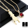 RUBY PLUG PENDANT 24" 30" CUBAN LINK ROPE CHAIN NECKLACE SET D023 - Raonhazae