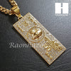 316L Stainless steel Gold $100 Bill w/ 5mm Cuban Chain SG011 - Raonhazae