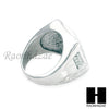 MEN RING 316L STAINLESS STEEL WHITE GOLD CZ BLING RING SIZE 8-12 SR011S - Raonhazae