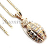 14K GOLD PT HAND GRENADE 18" TENNIS CHAIN 16" 30" CHOKER CUBAN CHAIN 23 - Raonhazae