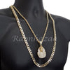 KING TUT CHARM ROPE CHAIN DIAMOND CUT 30" CUBAN CHAIN NECKLACE SET G45 - Raonhazae