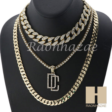 14K GOLD PT DREAM CHASERS MIAMI CUBAN 16"~30" CHOKER TENNIS CHAIN S029 - Raonhazae