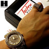 HIP HOP RAPPER GOLD FINISHED SIMULATED DIAMOND WATCH RING SET01G - Raonhazae