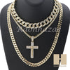 14K GOLD PT Lil JESUS CROSS MIAMI CUBAN 16"~30" CHOKER TENNIS CHAIN S18 - Raonhazae