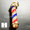 Mens 316L Stainless steel Gold Barber Shop Pole Pendant SS014 - Raonhazae