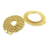 Men 14K Gold Plated 6mm 30" Rope & 6mm 30" Miami Cuban Link Chain Necklace SN09 - Raonhazae