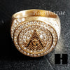 NEW FREEMASON G MASONIC COMPASS GOLD TONE CUBIC RING 8-12 S95G - Raonhazae