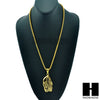 316L STAINLESS STEEL SAINT DEATH SANTA MUERTE GOLD PENDANT W 24" BOX CHAIN NECKLACE 2 - Raonhazae