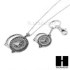 Silver 5X Magnifying Glass Tree of Life Key Chain Pendant Chain Necklace Set S4S - Raonhazae