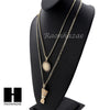 MEN ALLAH & NEFERTITI PENDANT BOX CUBAN CHAIN DOUBLE NECKLACE SET SD06 - Raonhazae