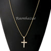 Sterling Silver .925 AAA Lab Diamond Jesus Cross w/2.5mm Moon Chain S26 - Raonhazae