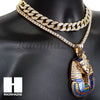New Hip Hop King Tut Pharaoh Miami Cuban Choker Tennis Chain Necklace F - Raonhazae