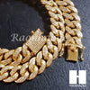 18K Gold Lab Diamond Cuban Link Chain 16mm Bling 24" 30" Necklace L01 - Raonhazae