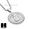 MENS STAINLESS STEEL JESUS FACE MEDALLION PENDANT 24" ROPE CHAIN NECKLACE NP015 - Raonhazae