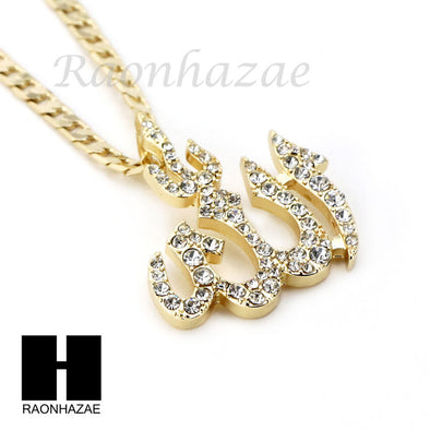 RUBY ALLAH PENDANT 24" 30" CUBAN LINK ROPE CUBAN NECKLACE SET D021 - Raonhazae