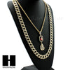 LAB DIAMOND GOLD CUBAN CHAIN RED RUBY KING TUT PHARAOH ANKH NECKLACES - Raonhazae