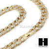 Men 14k Plated Jesus Cross Crucifix Pendant 30" Cuban Link Chain NN033G - Raonhazae