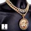 Hip Hop Premium Round Medusa Miami Cuban Choker Tennis Chain Necklace C - Raonhazae