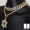 Hip Hop Premium David Star Miami Cuban Choker Tennis Chain Necklace K - Raonhazae