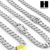 14k White Gold Finish 6mm Miami Cuban Link Chain Necklace Bracelet Various Set C - Raonhazae