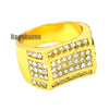 MENS HIP HOP RAPPER CHUNKY MICRO PAVE 14K GOLD PLATED RING SIZE 7 - 12 N011G - Raonhazae