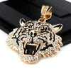 Mens 14k Plated DRAKE TIGER Pendant w/ 30" Cuban Link Chain NN032G - Raonhazae