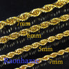 Men Stainless Steel 14k Gold Plated 3 to7mm wide 20" 24" 30" Rope Chain Necklace - Raonhazae