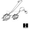 Magnifying Glass Wheel with Anchor Key Chain & Pendant Chain Necklace Set SJ1S - Raonhazae