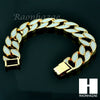 Hip Hop Iced Sand Blast Cuban Chain Gold 18mm Bling 30" Necklace 8.5" Bracelet - Raonhazae