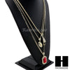 RUBY FOOTBALL PLUG PENDANT 24" 30" ROPE BOX CUBAN CHAIN NECKLACE SET S1 - Raonhazae