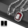 STAINLESS STEEL RUBY JESUS FACE PENDANT 24" ROPE CHAIN NECKLACE NP024 - Raonhazae