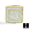 MEN RING 316L STAINLESS STEEL GOLD TONE CZ BLING RING SIZE 8-12 SR005G - Raonhazae