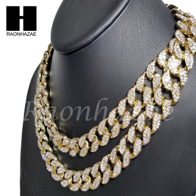 14k Gold PT 15mm 8.5" - 36" Miami Cuban Choker Chain Necklace Bracelet - Raonhazae