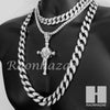 Hip Hop Cross Pendant 16" Choker 18" Tennis 30" Miami Cuban Chain 21 - Raonhazae