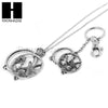 5X Magnifying Glass Starfish Seahorse Key Chain Pendant Chain Necklace Set SJ5S - Raonhazae