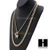 KODAK BLACK GOAT CHARM DIAMOND CUT 30" CUBAN CHAIN NECKLACE SET G24 - Raonhazae