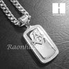 316L Stainless steel Silver Freemason Dog Tag 5mm Cuban Chain SG1 - Raonhazae