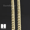 14K GOLD PLATED CONCAVE CUBAN NECKLACE CHAIN (6-10mm) w/ (8"/9"/24"/30"/36") - Raonhazae