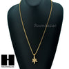 MENS STAINLESS STEEL MINI ANGEL CZ PENDANT 24" CUBAN NECKLACE SET NP006 - Raonhazae