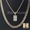 MEN DOG TAG ROPE CHAIN DIAMOND CUT 30" CUBAN LINK CHAIN NECKLACE S05G - Raonhazae