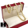 Hip Hop Men 14k Gold Finish Heavy Cuban Link Chain / Bracelet 9" 24" 30" 36" Set - Raonhazae