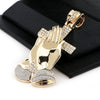 L PRAYING HANDS HOLDING CROSS PENDANT & DIAMOND CUT CUBAN LINK CHAIN 48 - Raonhazae