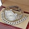 MEN TECHNO PAVE LUXURY 14K WHITE GOLD WATCH CUBAN BRACELET SET FM05S - Raonhazae