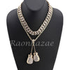 MENS 14K GOLD PT BOXING GLOVES 18" TENNIS CHAIN 16" 30" CHOKER CUBAN CHAIN S27G - Raonhazae