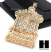 PRAYING HANDS CROSS LAST SUPPER PENDANT w/ DIAMOND CUT CUBAN LINK CHAIN - Raonhazae