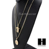 MEN JESUS & LAST SUPPER PENDANT BOX CUBAN CHAIN DOUBLE NECKLACE SET SD9 - Raonhazae