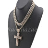 14K GOLD PT JESUS CROSS 18" TENNIS CHAIN 16" 30" CHOKER CUBAN CHAIN S25 - Raonhazae