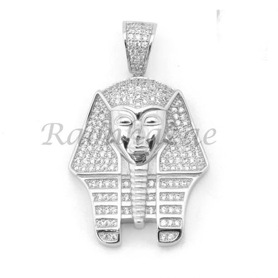 Sterling Silver .925 AAA Lab Diamond King-tut w/2.5mm 20" 24" Moon Cut Chain S47 - Raonhazae