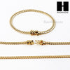 14k Gold Finish Heavy 5mm Miami Cuban Link Chain Necklace Bracelet Various Set D - Raonhazae