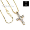 MEN JESUS FACE & CROSS PENDANT BOX CUBAN CHAIN DOUBLE NECKLACE SET SD01 - Raonhazae